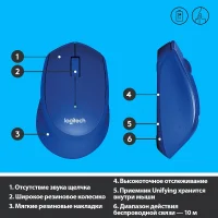 Мышь Logitech M280 Wireless Mouse (синий) фото 4